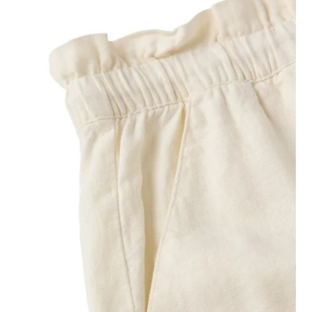 HANG TEN Linen Blend  Pull On Shorts XL Sheer Cream Ivory Drawstring Relaxed NWT - Picture 2 of 11